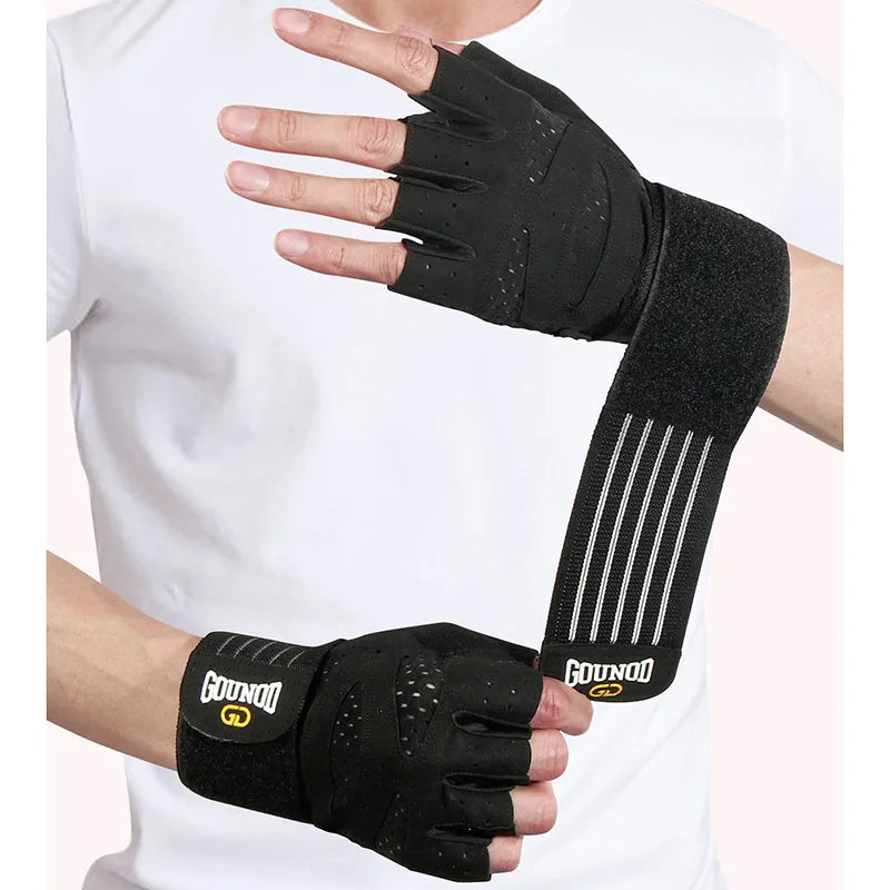 GOUNOD Weightlifting Gloves With Wrist Support Breathable Anti Slip Grip