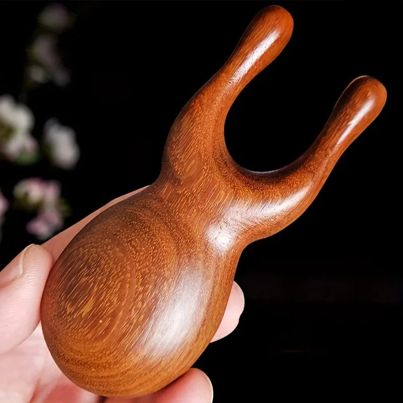 Wooden Gua Sha Facial Tools Head Massager Sandalwood Wood Massage Tool for Face Nose Eye Wood Massage Acupressur Tools