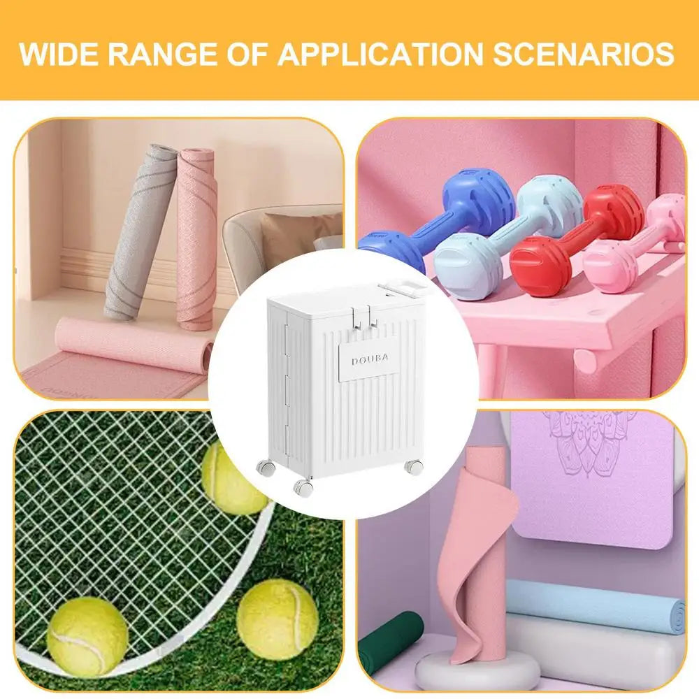 Yoga Mat Storage Folding Workout Equipment Corner Storage Organizer with Wheels Yoga Mat Stand Yoga Mat Holder Gym Organizer