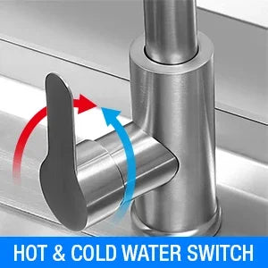 304 Stainless Steel Sink Commercial Restaurant Kitchen Sink with Drawable Hot & Cold Water Faucet