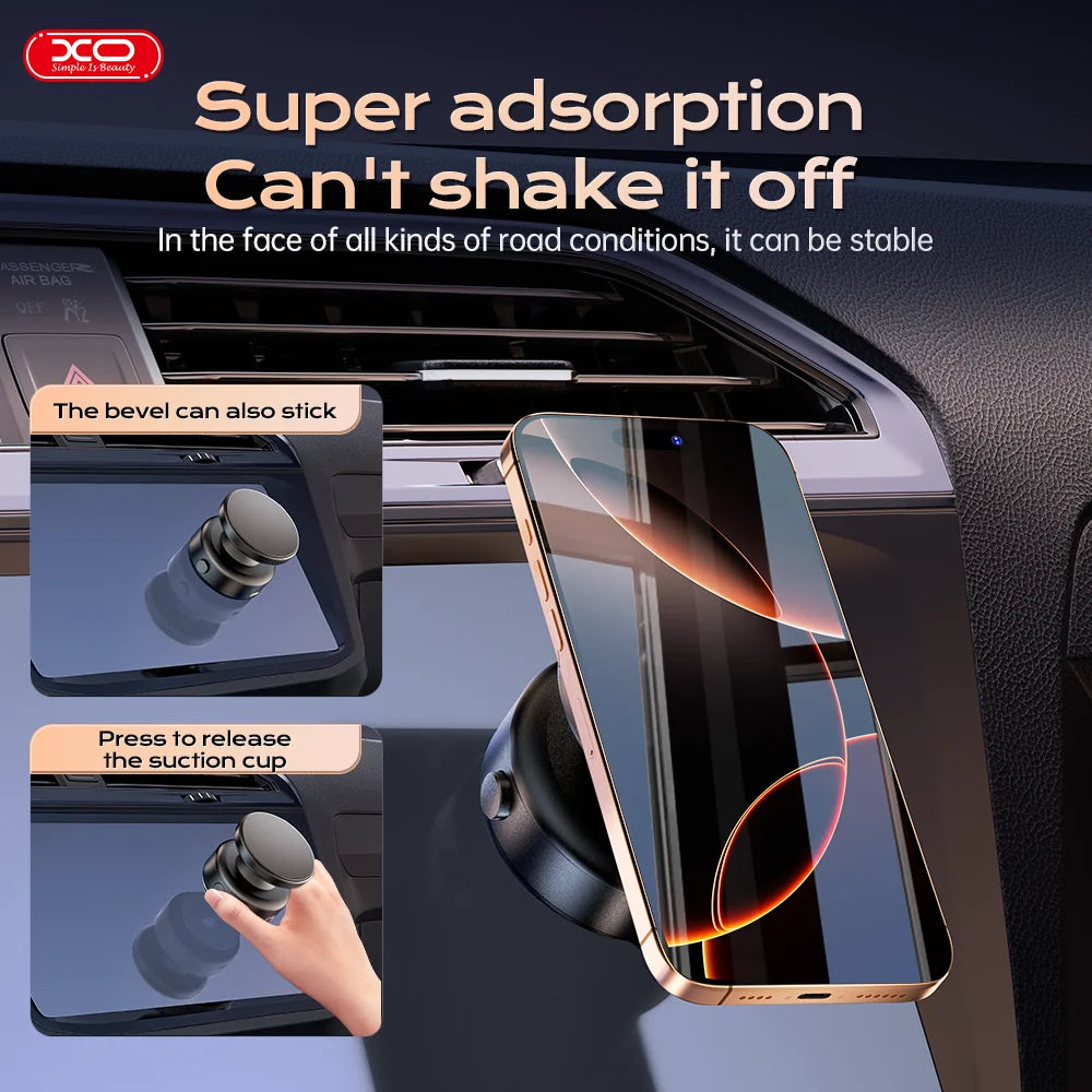 Hot Trend Vault XO C166 360° rotatable magnetic wireless car charger and phone holder for iPhone, Samsung, Xiaomi dashboard bracket.