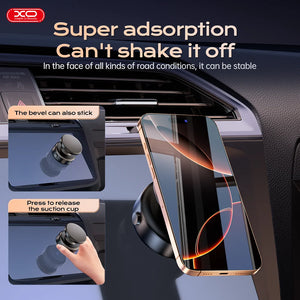 Hot Trend Vault XO C166 360° rotatable magnetic wireless car charger and phone holder for iPhone, Samsung, Xiaomi dashboard bracket.
