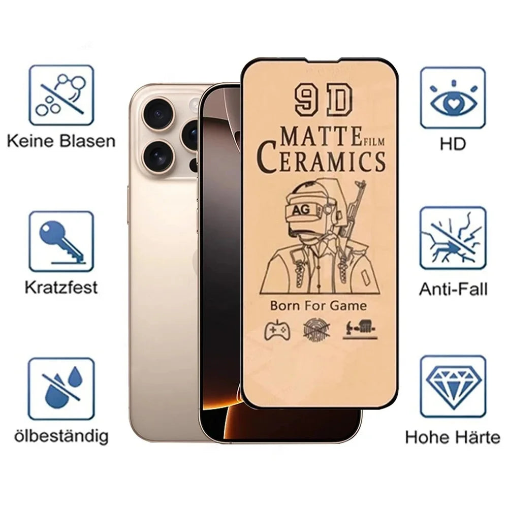Ceramic Screen Protector For iPhone 17 16 15 14 13 Pro Max Matte Ceramic Film For iPhone 11 12 17 Pro Soft Film Not Glass