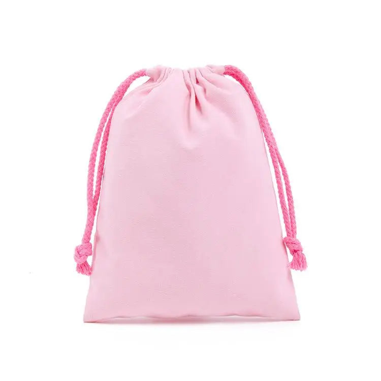 Reusable cotton produce bags with drawstrings by Hot Trend Vault, eco-friendly storage for fruits and vegetables.