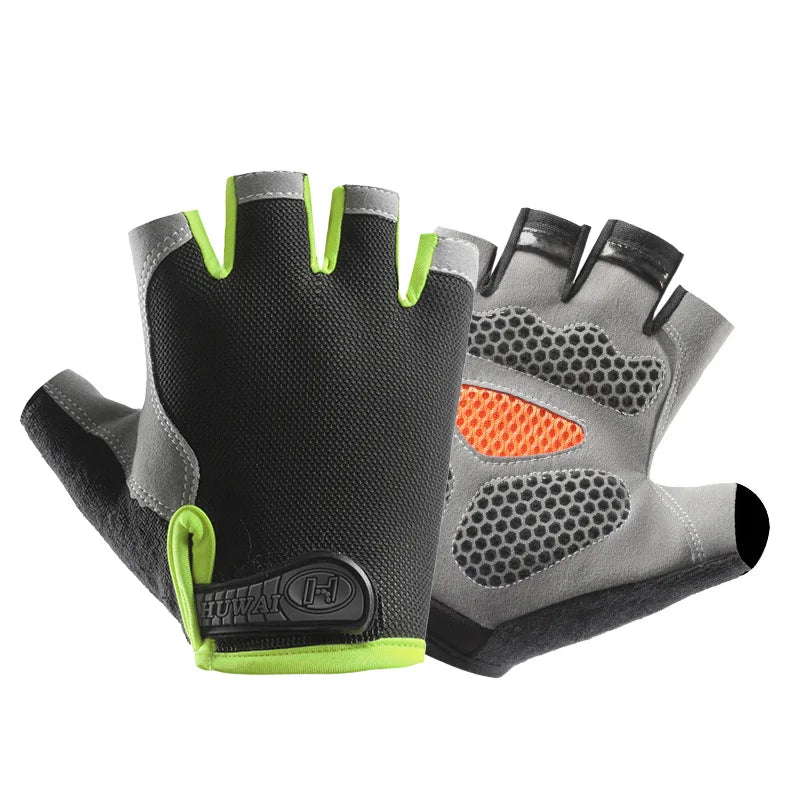 Guantes de ciclismo sin dedos transpirables y antideslizantes para hombres y mujeres