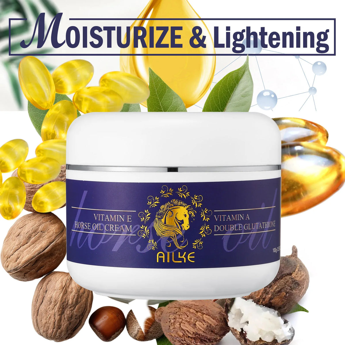 Hot Trend Vault AILKE Glutathione Whitening Skin Care for women, moisturizing lotion for all skin types, promotes even skin tone.