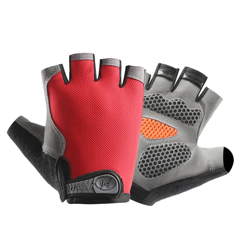 Guantes de ciclismo sin dedos transpirables y antideslizantes para hombres y mujeres