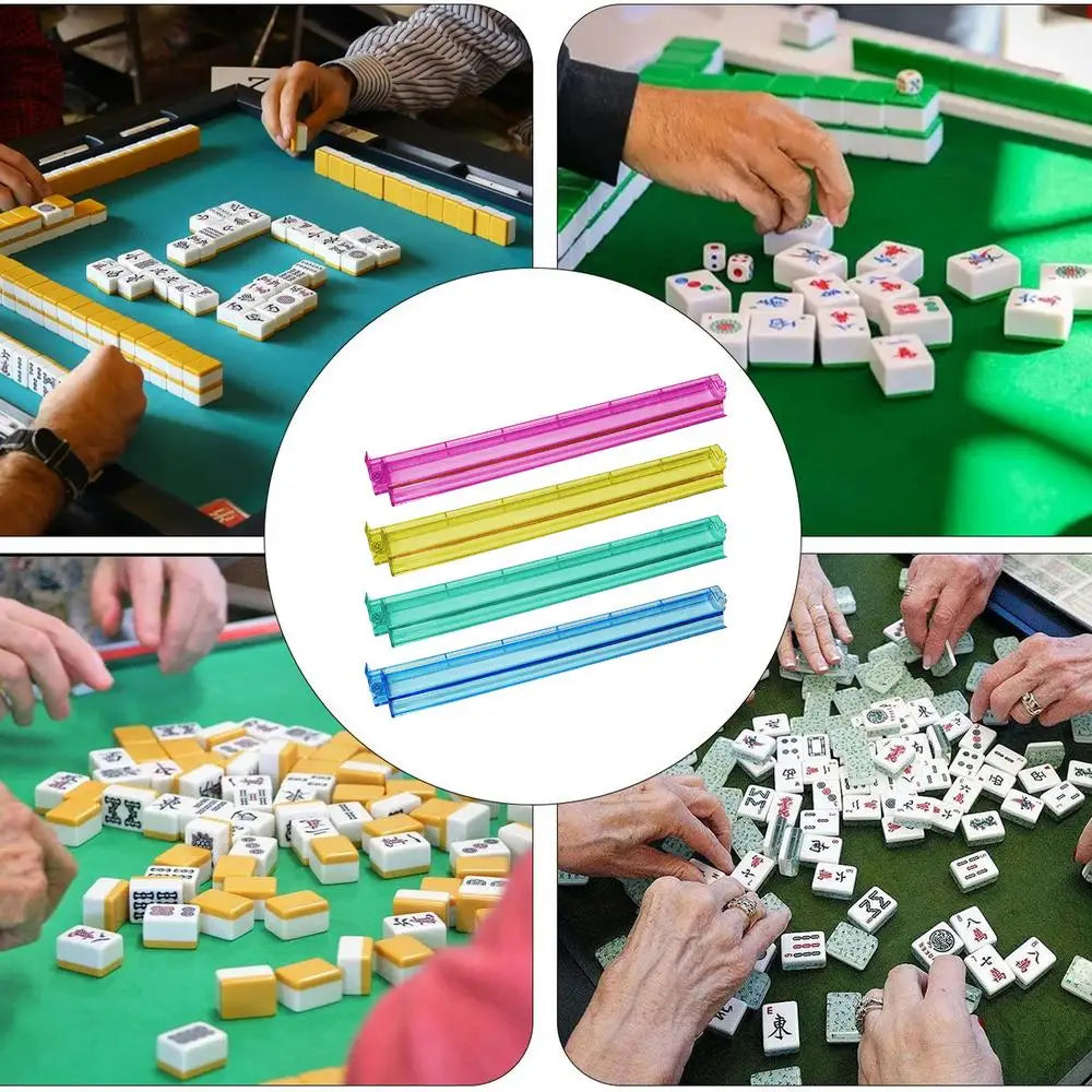 Mahjong Tile Pushers Mahjong Pushers Multicolor Racks Set Of 4 Acrylic Storage Organizer Board Game Accessories Mah Jongg