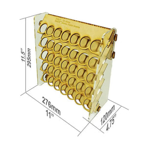 Wooden Paint storage rack 35-hole wall mount Paint Round Bottle Organizer Display Stand For Miniature Paint Set