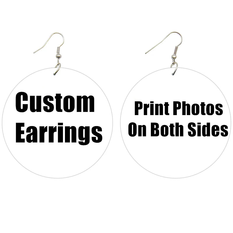 SOMEHOUR Customized African Wooden Drop Earrings Making Picture Printed 3 Sizes Personalized Wood Dangle For Women Gifts 10Pairs