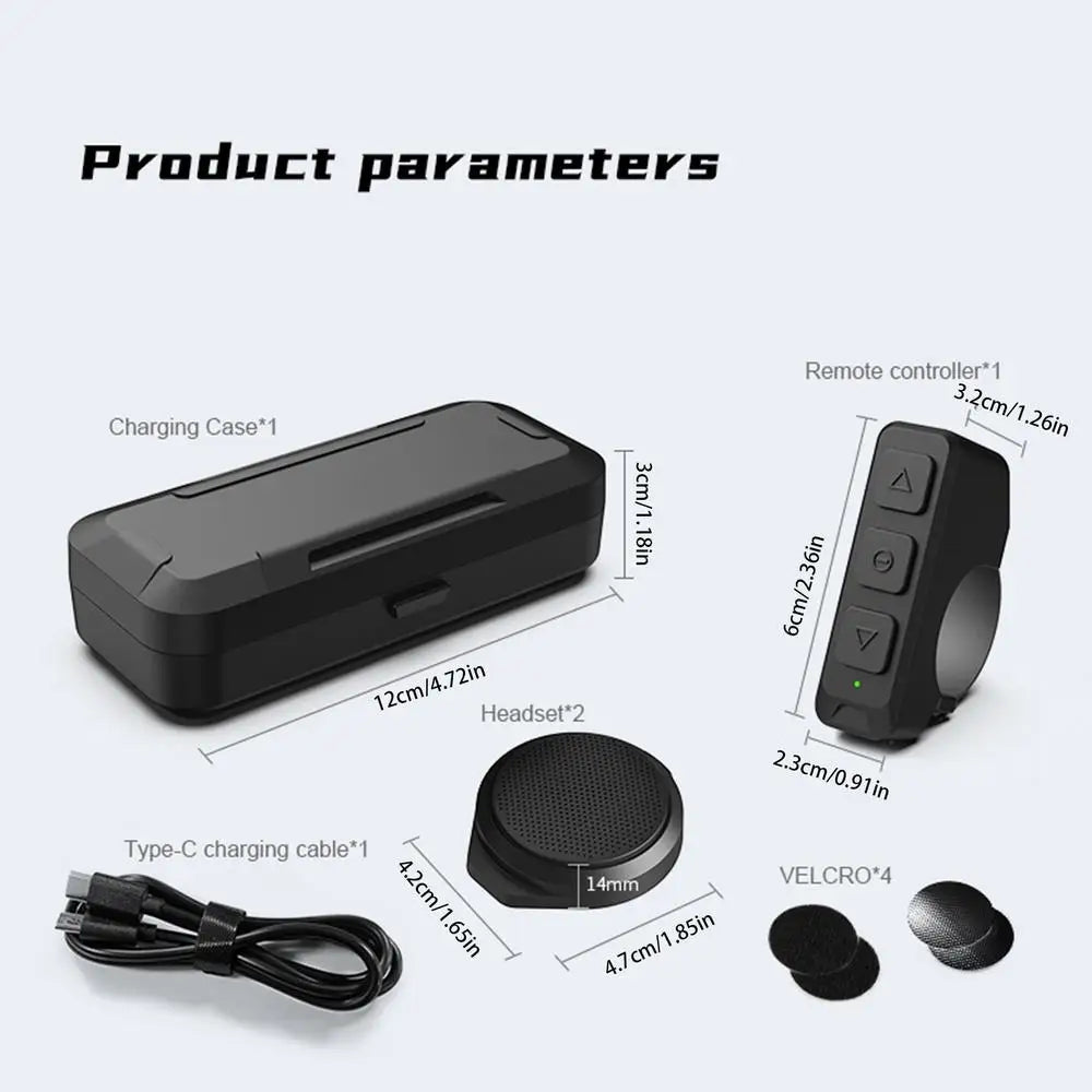 Motorcycle Headsets For Hard Hat Noise Cancelling Wireless Headset Portable Headset With Charging Case For Riding Travel