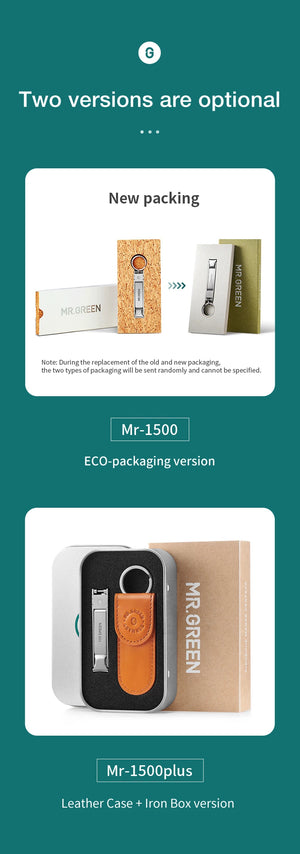 MR.GREEN Ultra-Thin Nail Clippers Collapsible Portable Travel Fingernail Nail Scissors Cutter Stainless Steel Manicure Tools