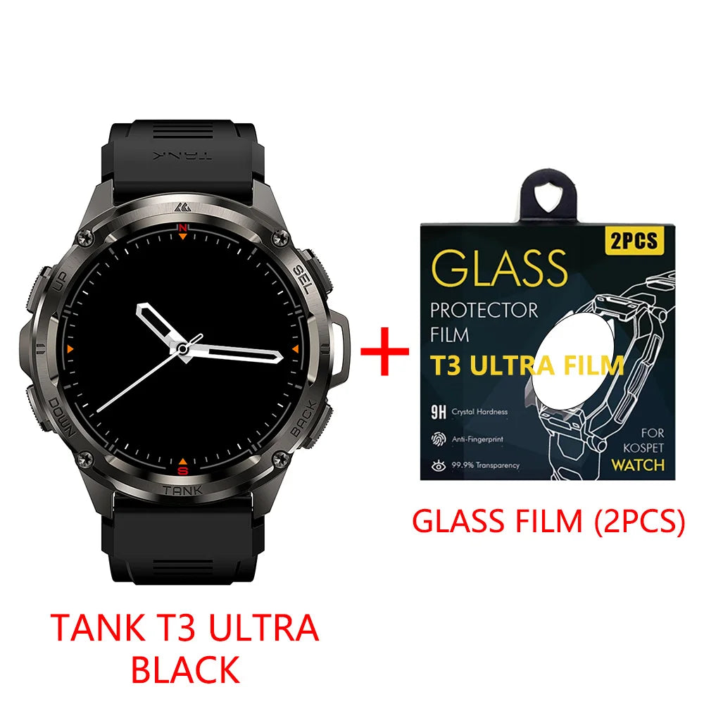 2024 NEW KOSPET TANK T3 Ultra GPS Smart Watches For Men Smartwatch Women Waterproof Electronic Fitness Digital Bluetooth Watches
