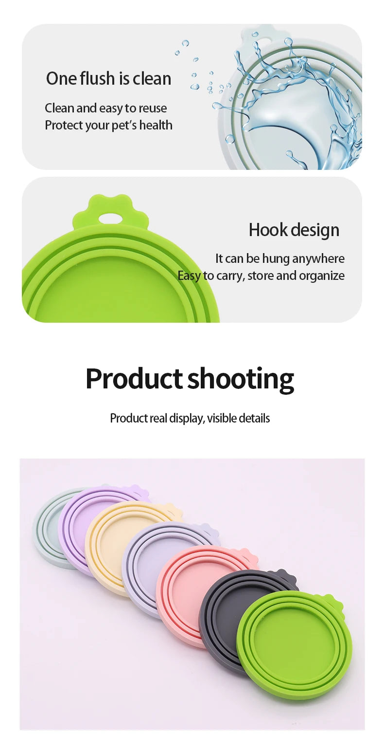 1 Reusable Silicone Pet Can Lid Bpa Free, Suitable For Most Sized Dog And Cat Cans - Keeps Food Fresh Prevents Bacterial Odors