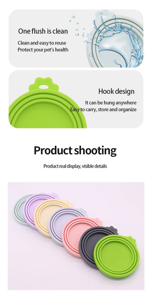 1 Reusable Silicone Pet Can Lid Bpa Free, Suitable For Most Sized Dog And Cat Cans - Keeps Food Fresh Prevents Bacterial Odors