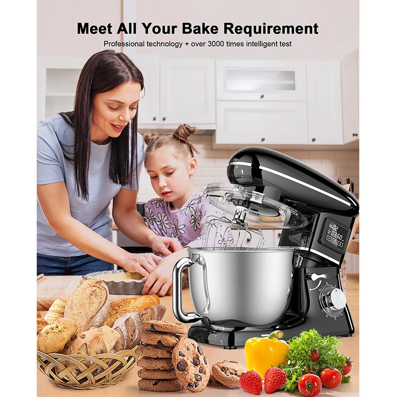 220V Powerful Stand Mixer Electric Blender Household Automatic Timing Hair Noodles Flour-Mixing Machine Commercial stand mixer