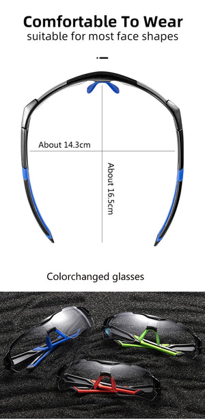 ROCKBROS Cycling Photochromic Glasses UV400 Protection Sunglasses Lightweight Bicycle Glasses Men Women Outdoor Sports Glasses