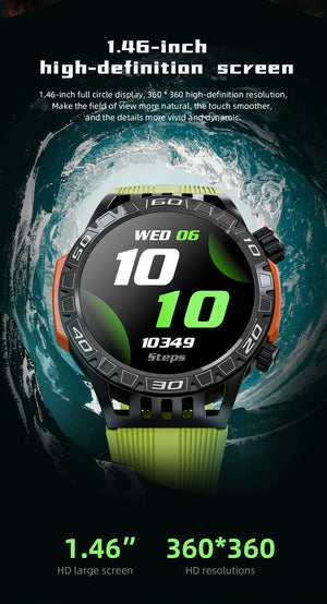 LOKMAT ZEUS 6 PRO Smart Watches Bluetooth Calls Flashlight Waterproof Smartwatches 1.46'' Screen Compass Sport Fitness Tracker