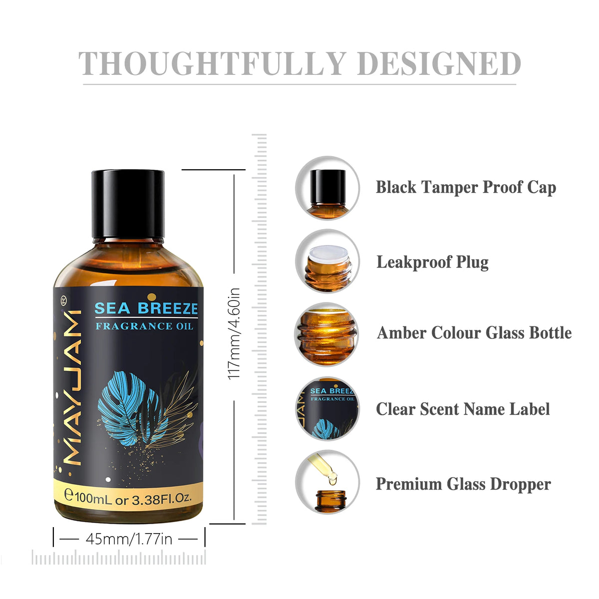 Hot Trend Vault Mayjam 100ml fragrance oil with sea breeze, coconut, vanilla, coffee, and bubble gum scent, with dropper for men and women.