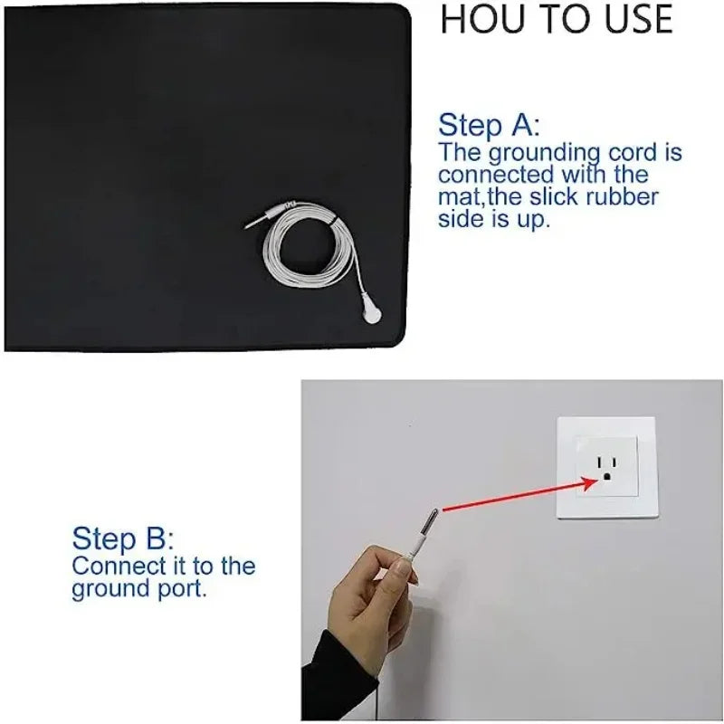 Grounding Mat Sleep Mat EMF Recovery Yoga Mat Improve Energy Release Body Foot With Anti-tangle Earthing Coiled Grounding Cord