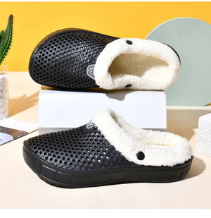 Couple Style Men's and Women's Cotton Slippers Winter Warm Plus Velvet Thickened Clogs Mule Shoes