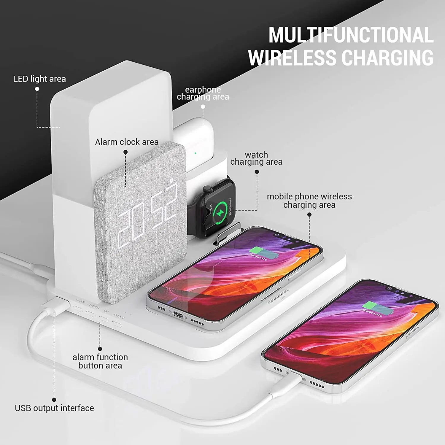 Hot Trend Vault wireless charging stand for iPhone with fast charge capability, featuring sleek design and easy-to-use stand.