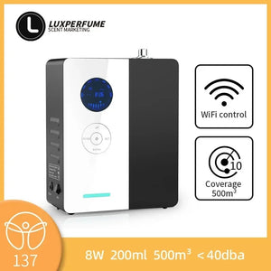 Hot Trend Vault LuxPerfume essential oil diffuser for hotels, portable device with 300m3 coverage, shown in the image.
