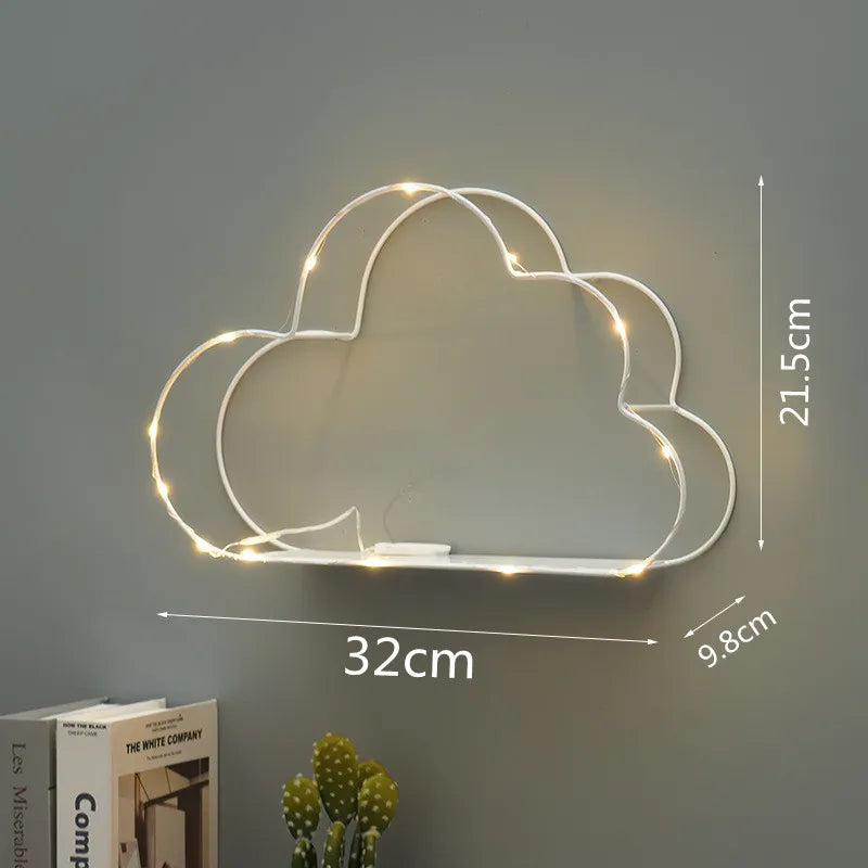Ins Home Wall Decoration Cloud Shape Decor Shelf Potted Ornament Storage Holder Rack Girl Bedroom DIY Wall Art Display Storage