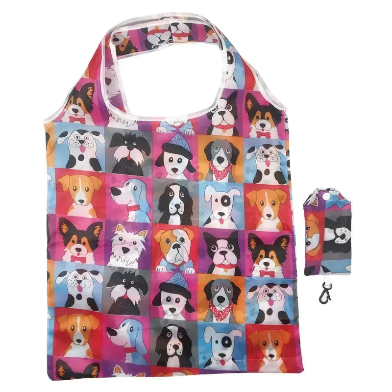 Foldable eco-friendly reusable grocery bag by Hot Trend Vault, showing a compact tote with handles for shopping and storage.