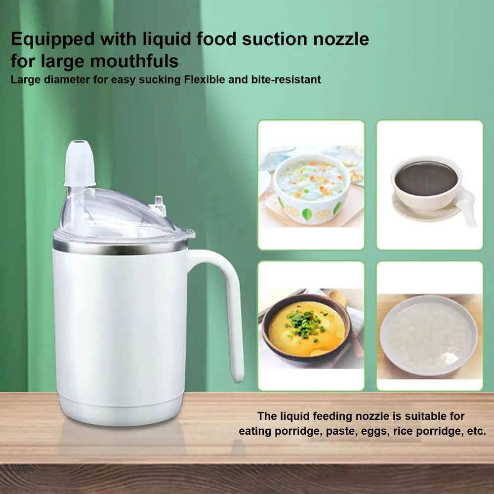 Silicone Adult Sippy Cups For Elderly Spill Proof Drinking Cup With Straw For Disabled Patient Adult Sippy Cup With Handle For