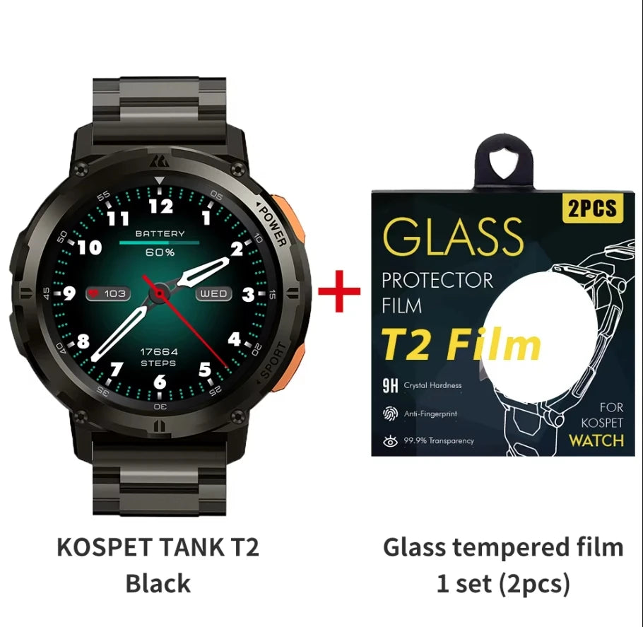 Original TICWRIS TANK T2 Military Smart Watches Men AMOLED Bluetooth IP69K Waterproof AI Voice Assistant Women Smartwatch Ultra