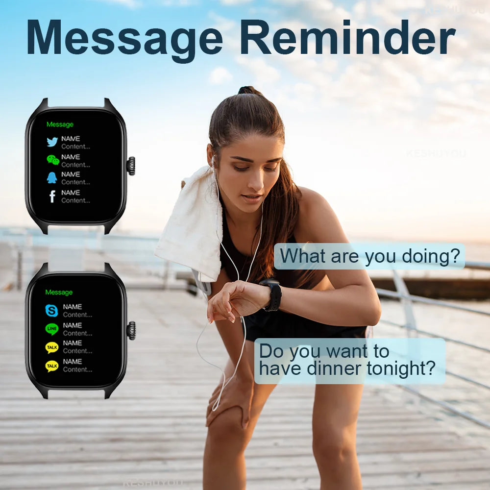 Hot Trend Vault KESHUYOU H9 Pro Max smartwatch with 2.01-inch HD display showing Bluetooth calls and message alerts.