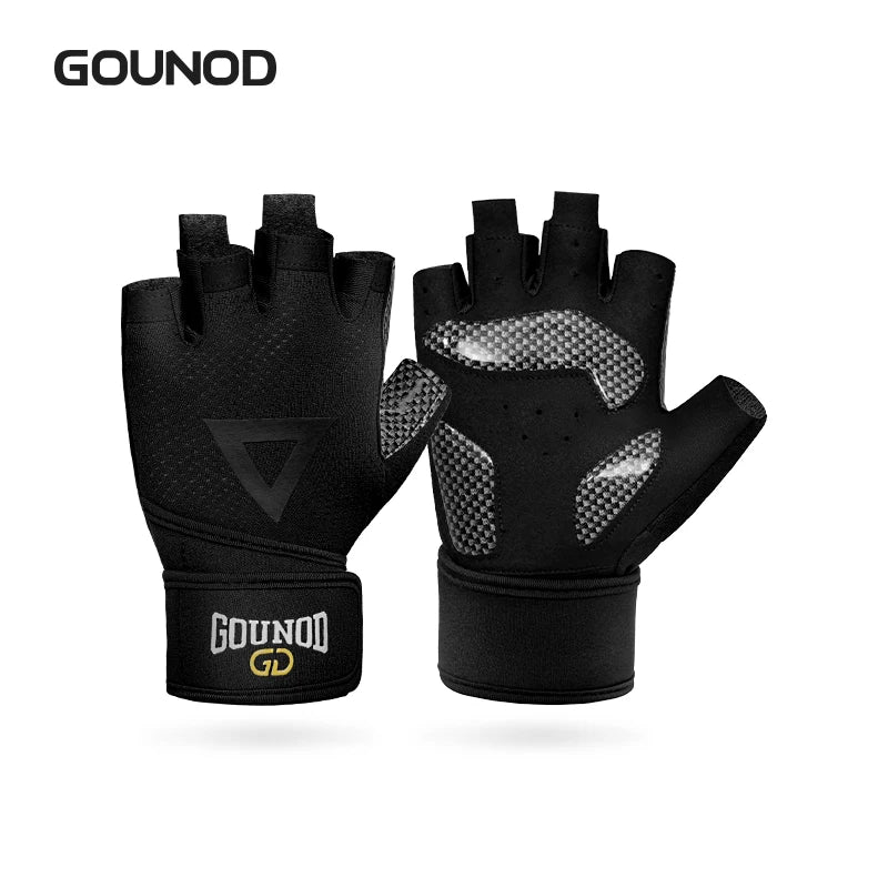 GOUNOD Weightlifting Gloves With Wrist Support Breathable Anti Slip Grip