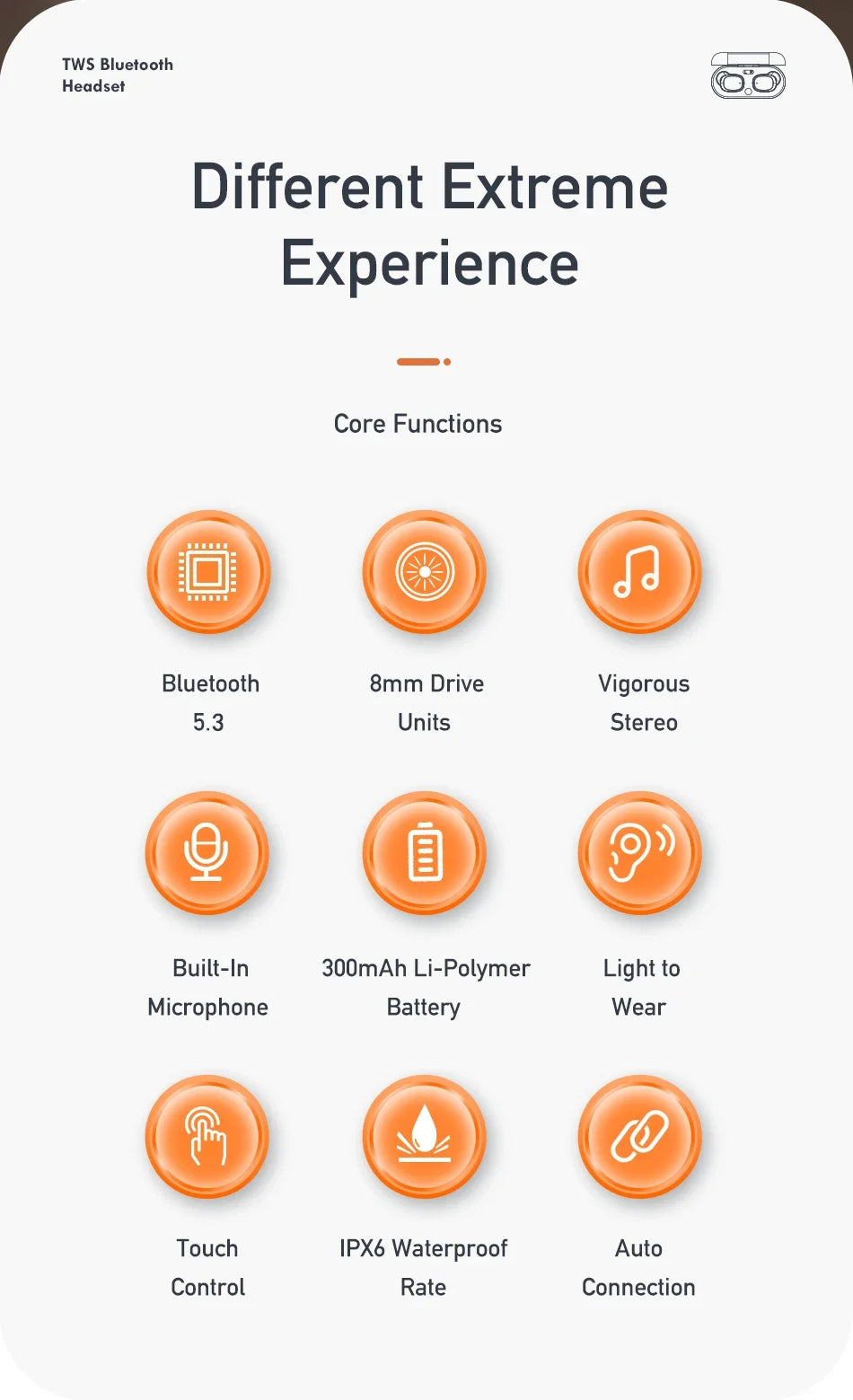 Awei T13 Pro Bluetooth 5.3 Earphone Wireless Bluetooth Headset In-Ear TWS Earbuds With Mic HiFi Bass Stereo Gaming Headphones