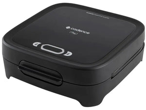 Cadence 750W nonstick grill click sandwich maker by Hot Trend Vault showing open sandwich plates with toasted bread slices inside.