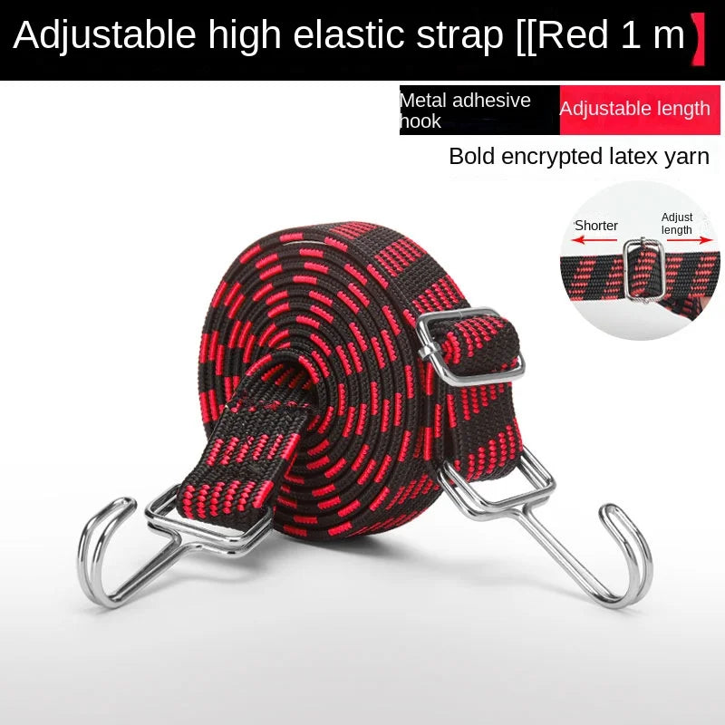 Motorcycle Elastics Rubber Luggage Rope Cord Hooks Bikes Rope Tie Auto Luggage Roof Rack Strap Fixed Band Hook Car Accessories