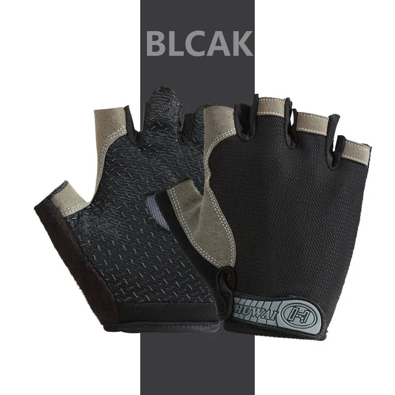 Breathable Anti Slip Fingerless Cycling Gloves for Men and Women