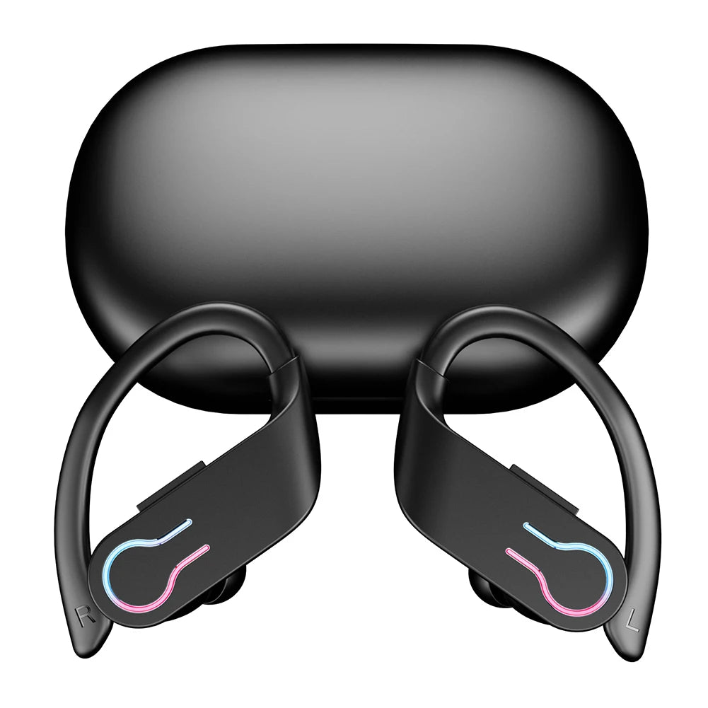Bluetooth 5.3 Wireless Earbuds Sports Headphones with Earhooks Built-in Mic Earphones Waterproof Headphones Ear Buds for Sports