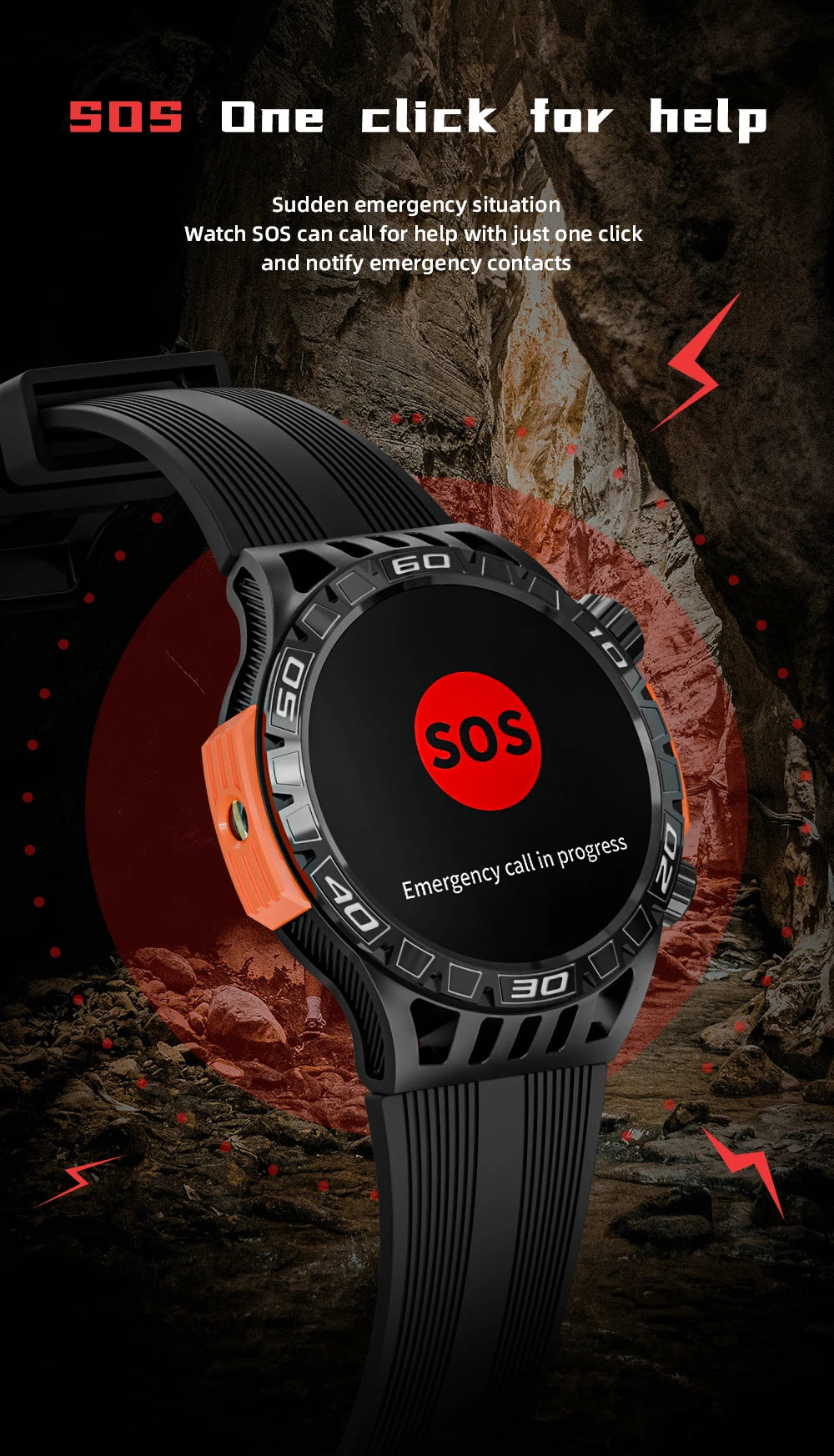 LOKMAT ZEUS 6 PRO Smart Watches Bluetooth Calls Flashlight Waterproof Smartwatches 1.46'' Screen Compass Sport Fitness Tracker