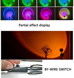 LED Atmosphere Night Light Projector Sunset Lamp AC 220V EU Plug for Bedroom Living Room Gift Background Decoration Lighting