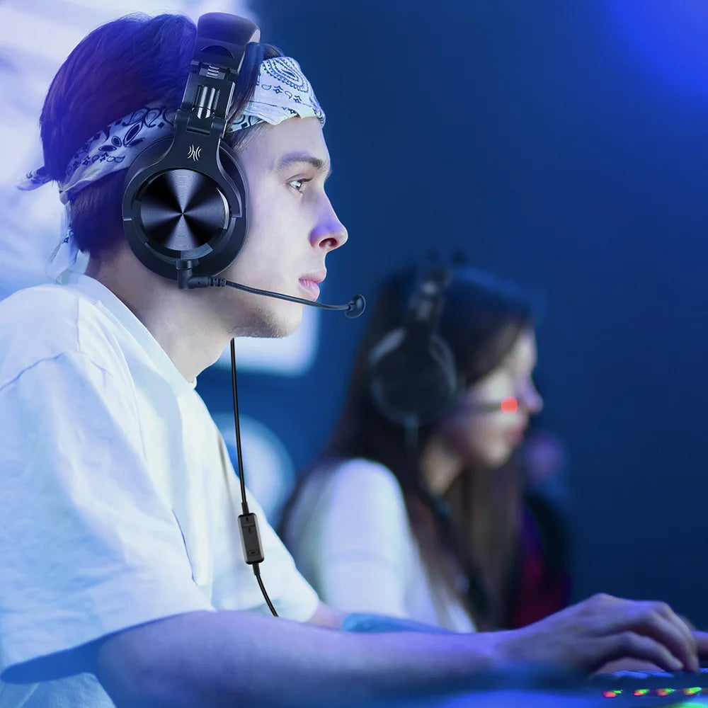 Oneodio A71D Wired Gaming Headset Gamer Over Ear Hi-Res Audio Headphones With Detachable Microphone For PC Computer PS4 PS5 Xbox