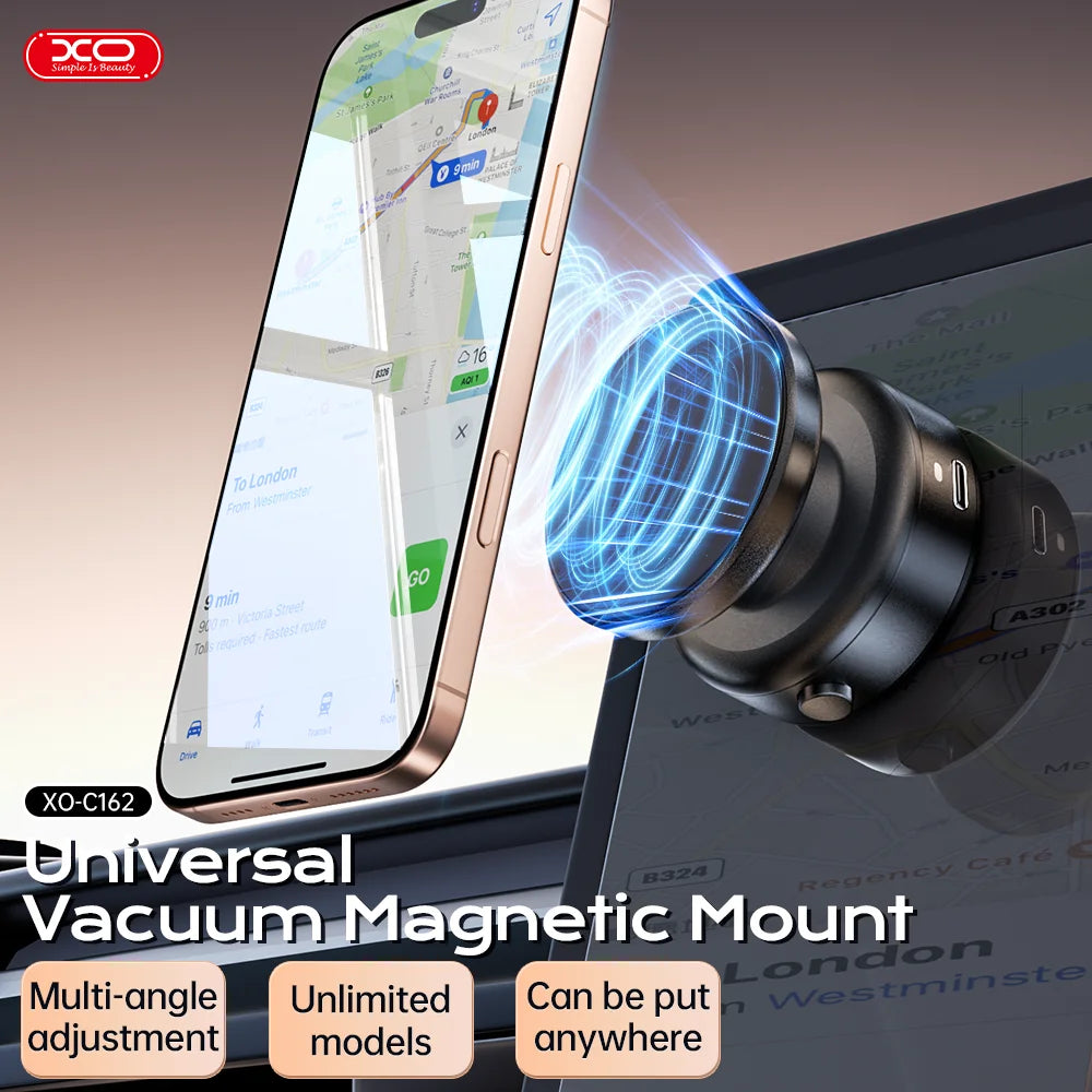Hot Trend Vault XO C166 360° rotatable magnetic wireless car charger and phone holder for iPhone, Samsung, Xiaomi dashboard bracket