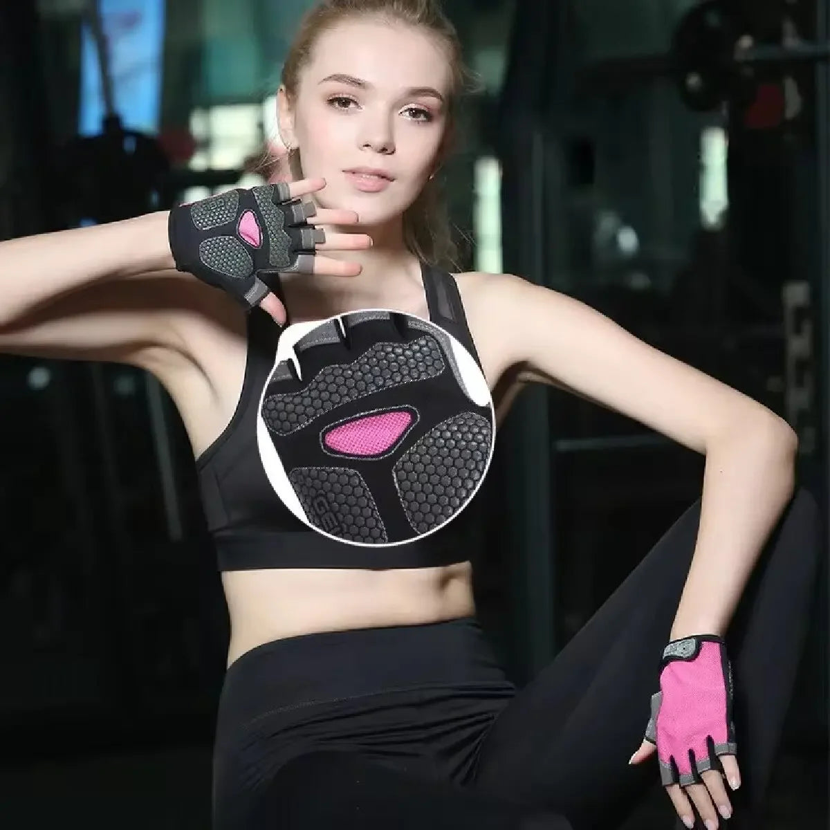 Breathable Anti Slip Fingerless Cycling Gloves for Men and Women