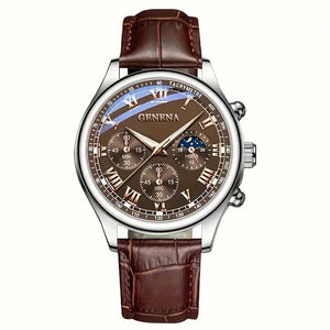 Hot Trend Vault men's leather strap watch with quartz analog movement, ideal for business and everyday accessories.