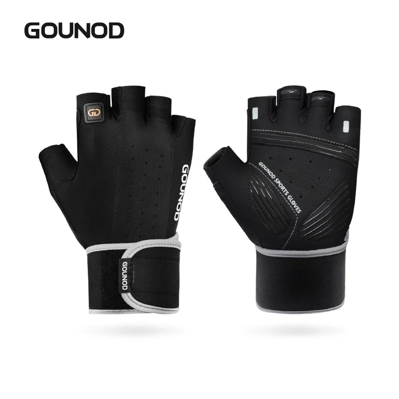 GOUNOD Weightlifting Gloves With Wrist Support Breathable Anti Slip Grip