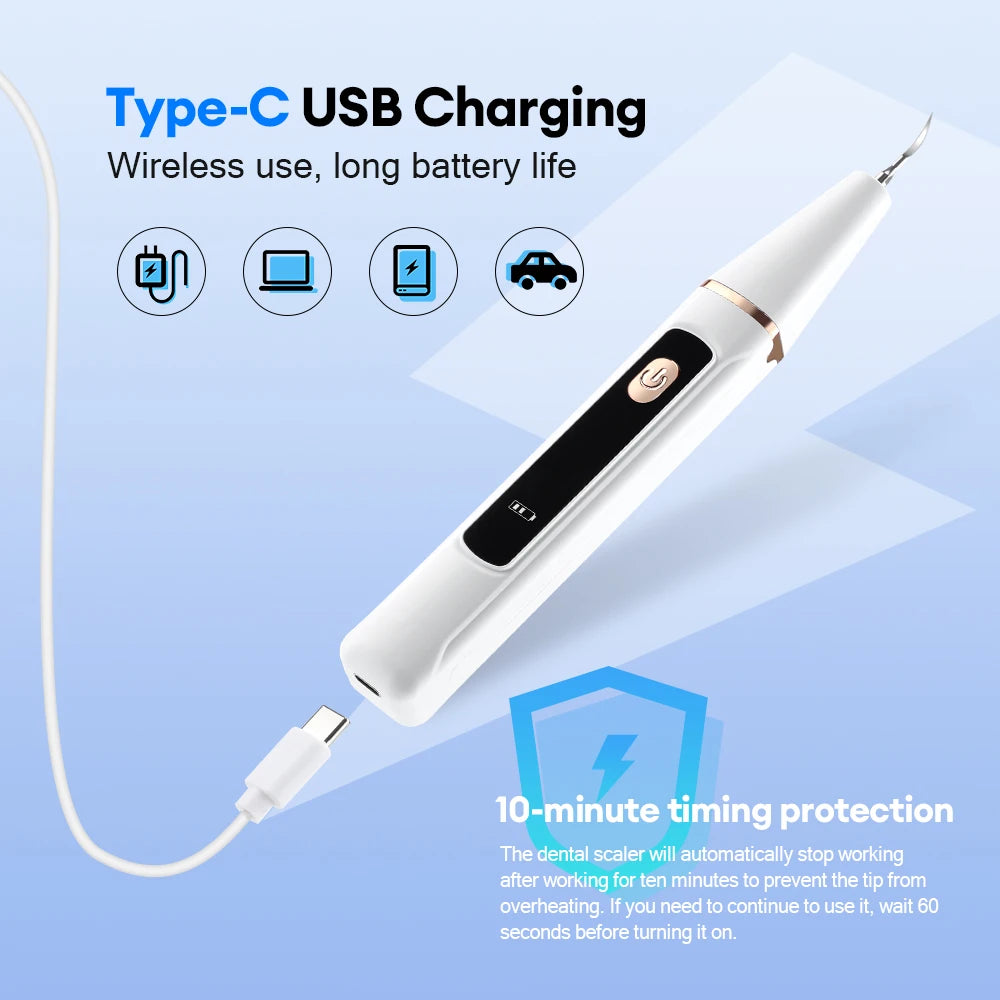 Hot Trend Vault Hailicare ultrasonic dental scaler for home use, removes calculus, stains, tartar, and whitens teeth.
