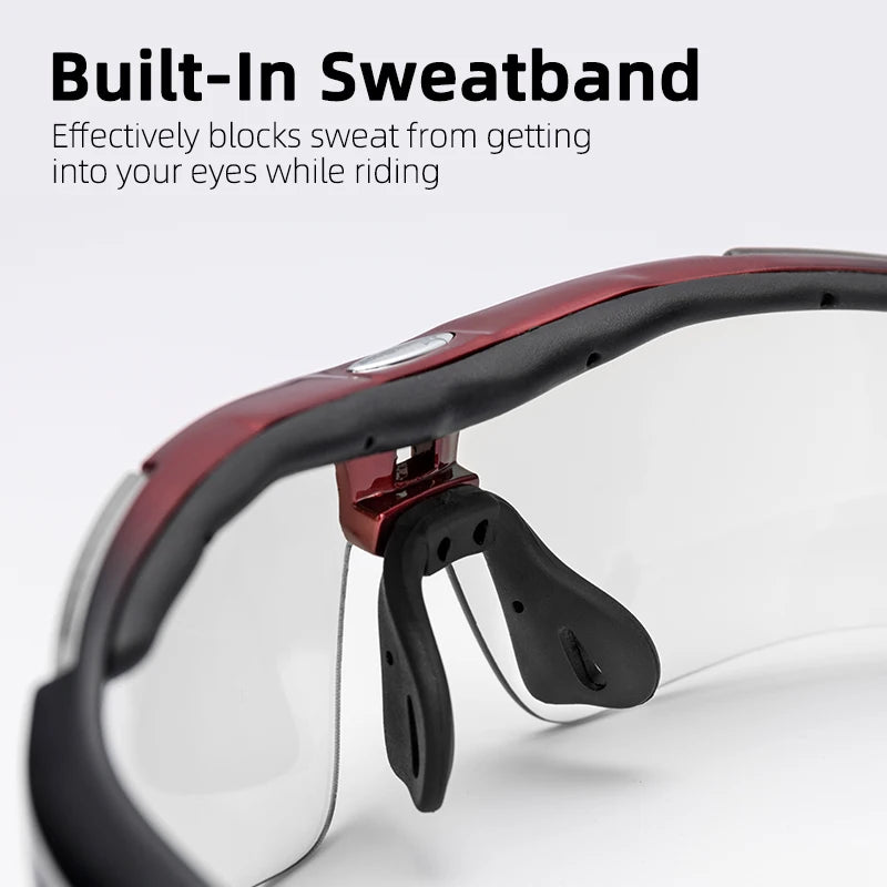 Hot Trend Vault RockBros cycling photochromic glasses with UV400 protection, outdoors, showing the stylish frame and lenses.