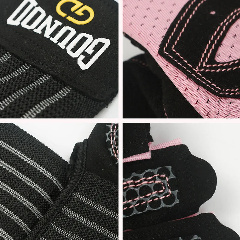 GOUNOD Weightlifting Gloves With Wrist Support Breathable Anti Slip Grip