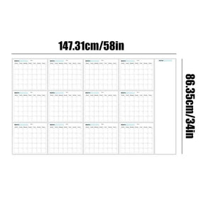 Wall Calendar Erasable Reusable Wall Planner 35X58In Dry-Erase Design Large Erasable Boards For Offices Home & School