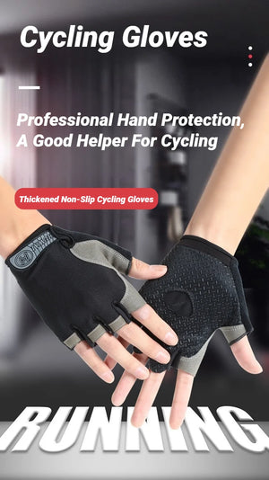 Half Finger Cycling Gloves Men Women Anti Slip Shock Breathable Summer Bicycle Fingerless Sports Gym Training Bike